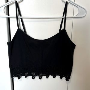 Garage black crop top